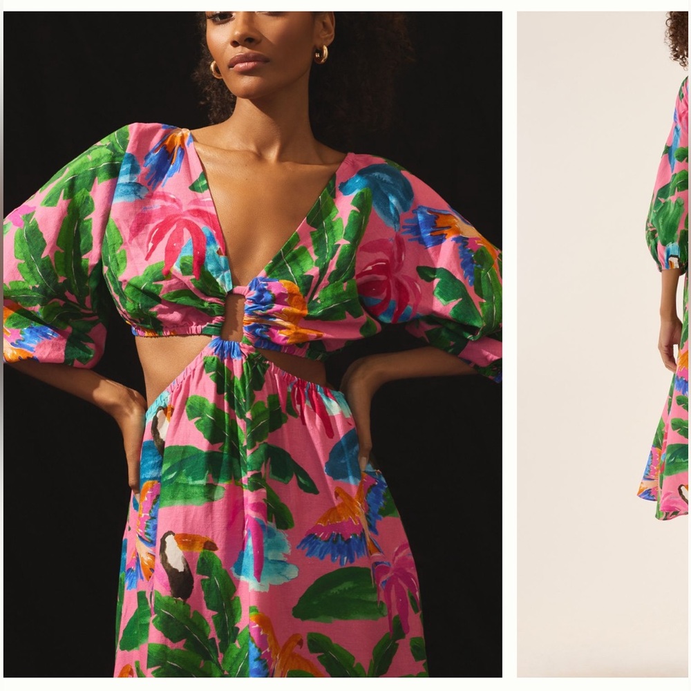 FARM Rio cutout midi dress